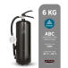 Brandsläckare Design 55A 6 kg